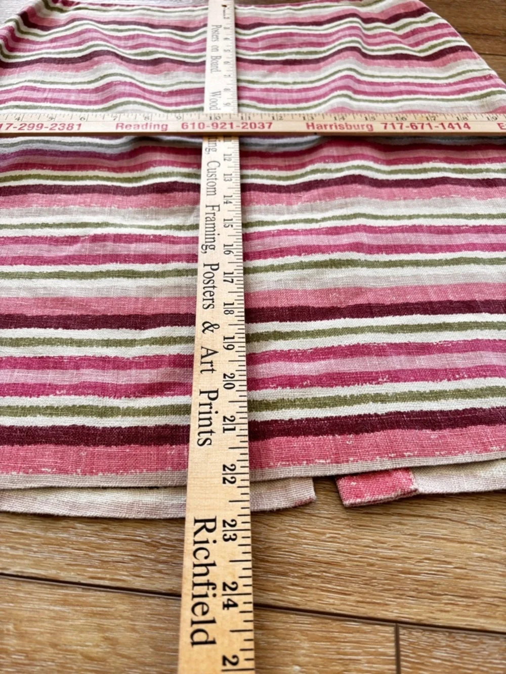TALBOTS Pencil Skirt Size 12 100% Linen Colorful Striped Fully Lined Preppy